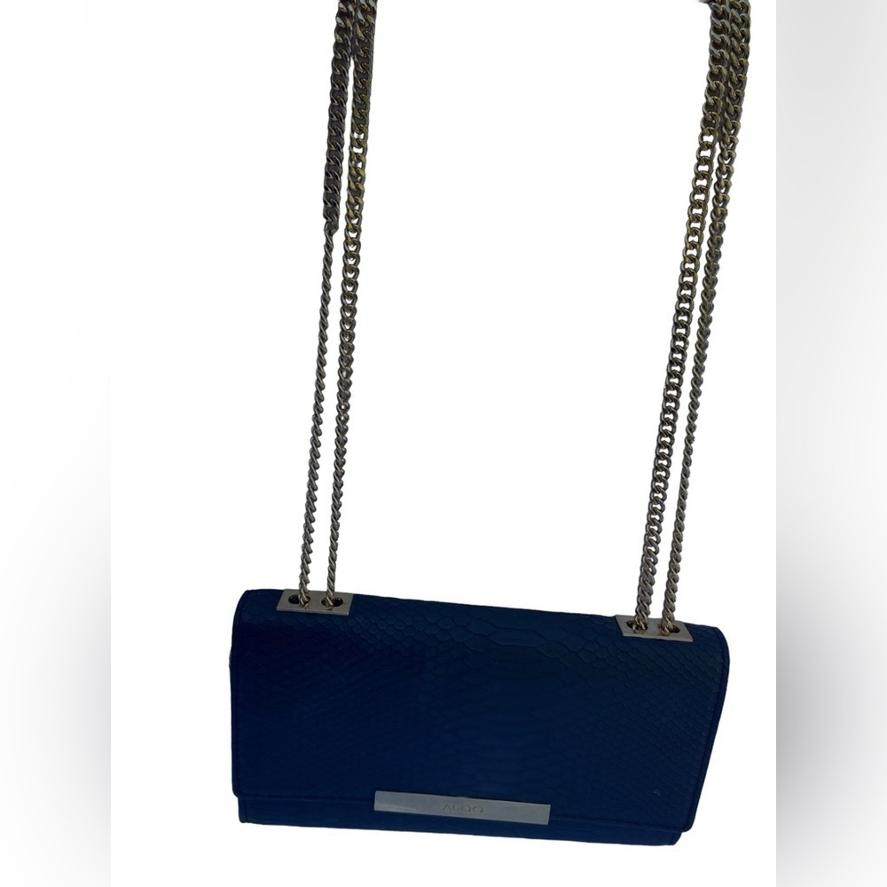 Aldo Clench Purse Black Snakeskin - Picture 15 of 15